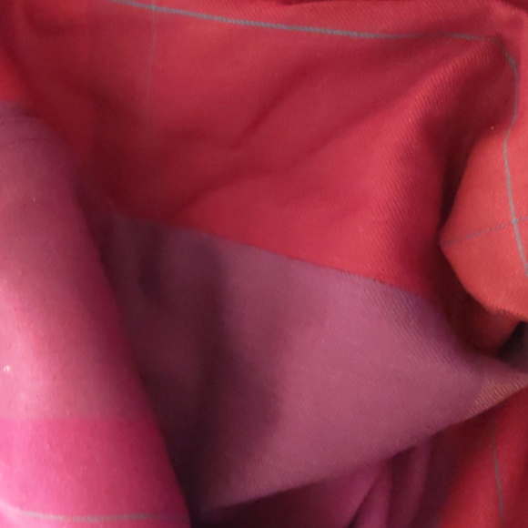 Vtg Liz Claiborne Plaid Burgundy Plum Midi Skirt 100% Wool Fall Trend 80's Sz12 - Picture 4 of 8